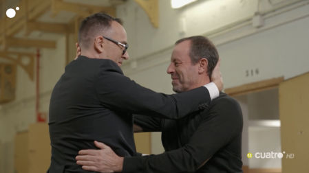 Risto Mejide y Sandro Rosell se han fundido en un abrazo