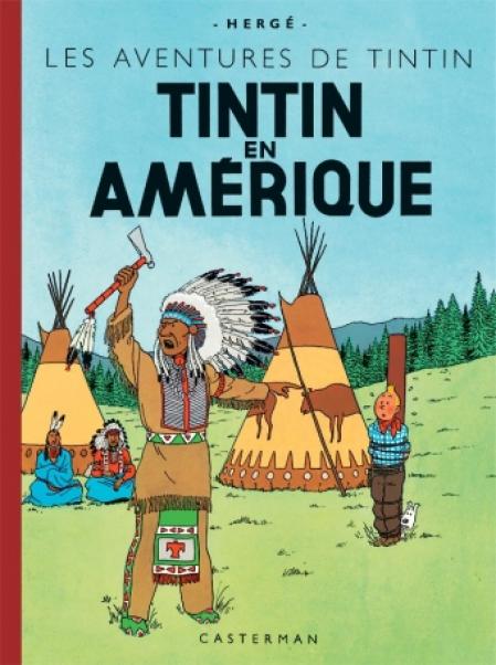 Portada del cómic Tintín en América a color
