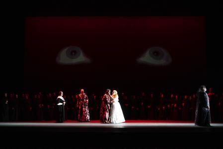 Un momento del ensayo de 'Macbeth', con Sondra Radvanovsky y Luca Salsi