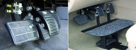 Alargadores de pedal en un coche adaptado&nbsp;