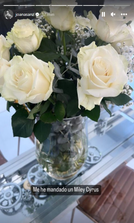 Joana Sanz se compra flores a sí misma, igual que canta Miley Cyrus en su canción 'Flowers'.