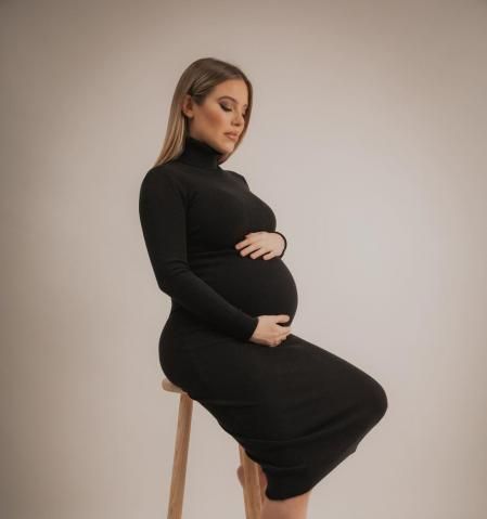 María Isabel se hizo esta fotografía un día antes de dar a luz.