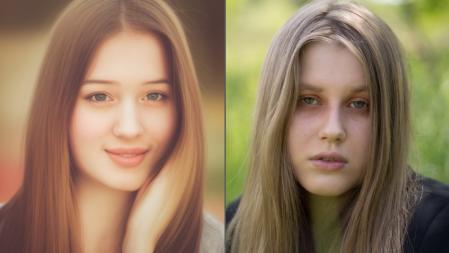 Comparación entre Madeleine con 21 años según la IA y Julia Faustyna