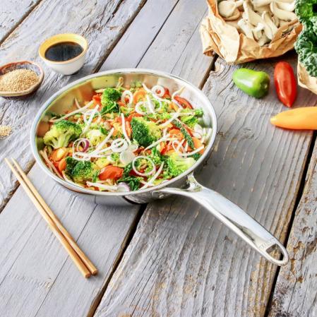 Sartén de acero inoxidable Castel Pro de Cristel.