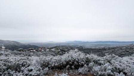 Nieve en el Vallès, desde Sant Fost de Campsentelles.