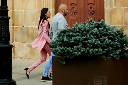 La pareja, protagonista de esta historia, el día del juicio en Soria