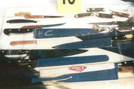 Los cuchillos de Hadden Clark utilizados en sus crímenes