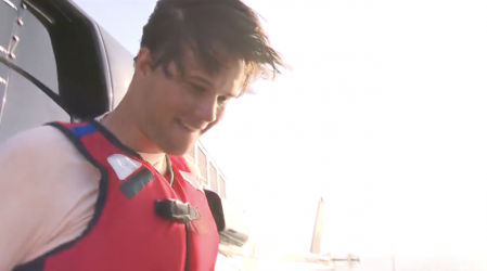 Bosco Martínez-Bordiú, justo antes de realizar su salto del helicóptero de 'Supervivientes 2023'