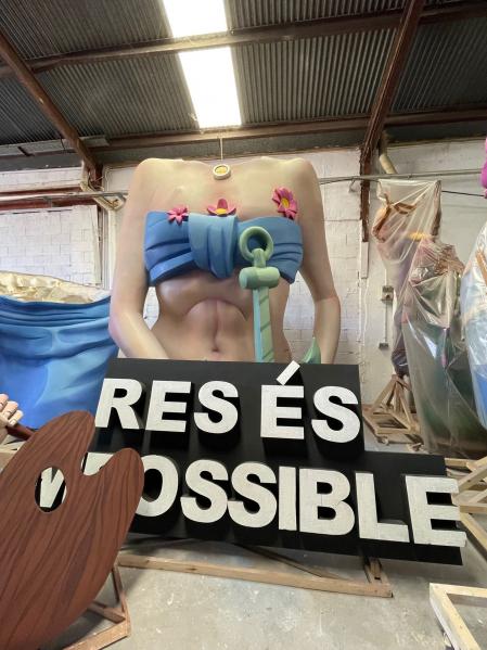 El ninot que representa el cuerpo de Noah