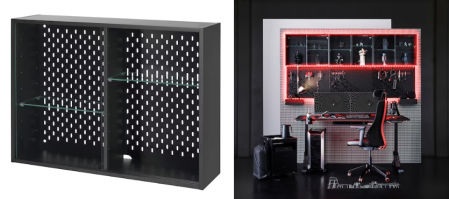 UPPSPEL, vitrina gris oscuro