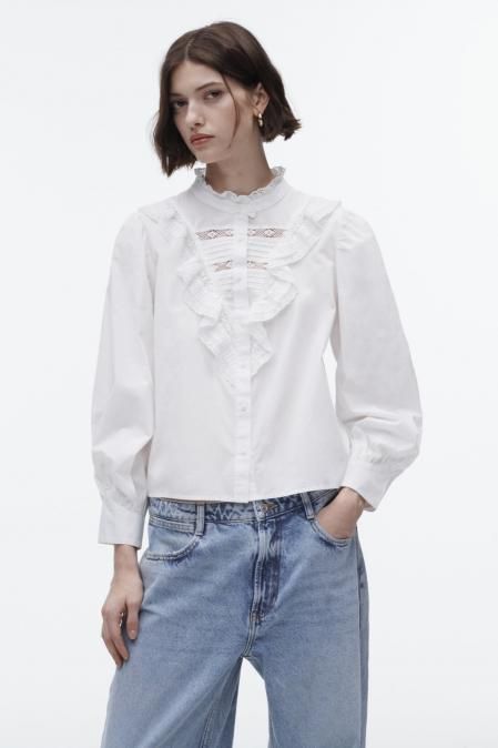 Camisa de cuello subido de Zara