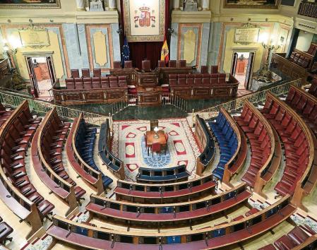 Hemiciclo vacío del Congreso de los Diputados Foto Emilia GUTIÉRREZ 07/04/2021