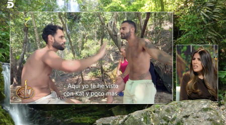 Isa Pantoja visiona las imágenes de la bronca entre su novio Asraf y su primo Manuel en 'Supervivientes 2023'