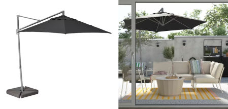 HISSÖ, sombrilla colgador+base