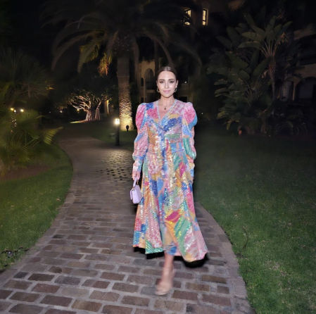Paula Echevarría con su vestido multicolor en Tenerife