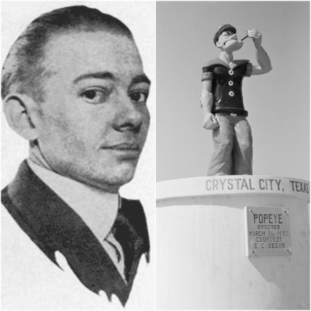 E. C. Segar y la estatua de Crystal City