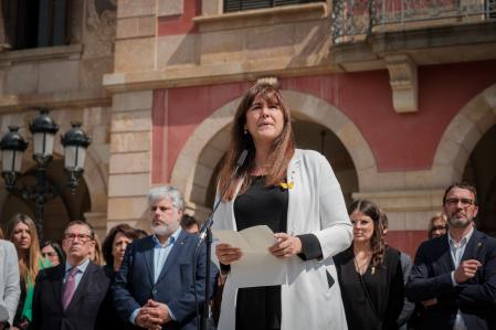 Laura Borràs comparece tras la sentencia del TSJC en el exterior del Parlament de Catalunya