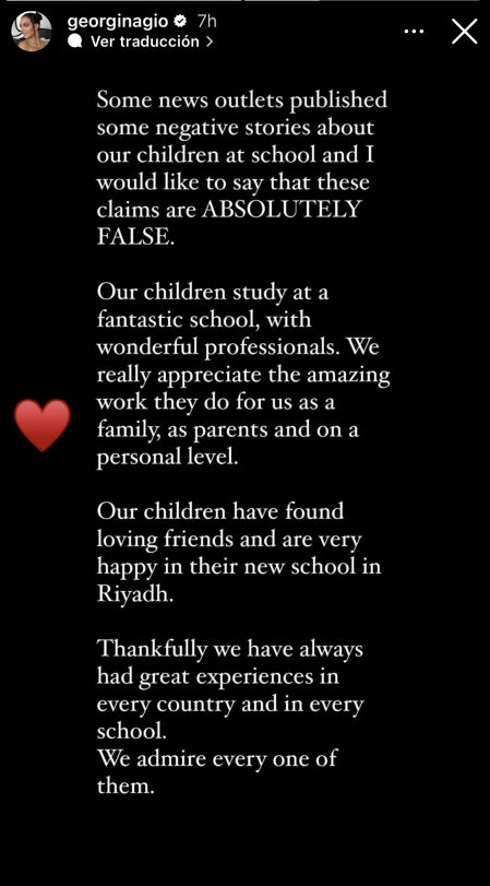 georgina comunicado hijos