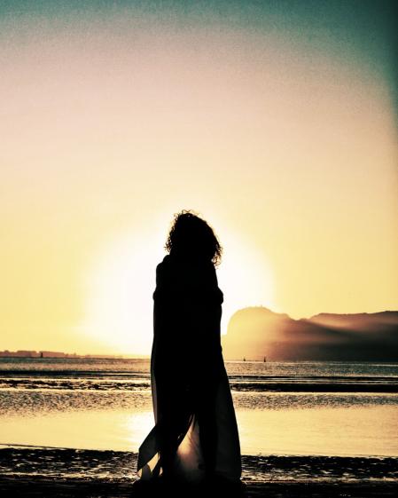 Amanecer en la playa del Rinconcillo de Algeciras.