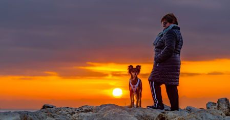 Paseo al amanecer entre el candilazo en Fuengirola.