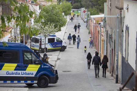 Dispositivo de la Guardia Urbana en los alrededores de los búnkeres del Carmel
