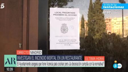 Arde un restaurante en Madrid