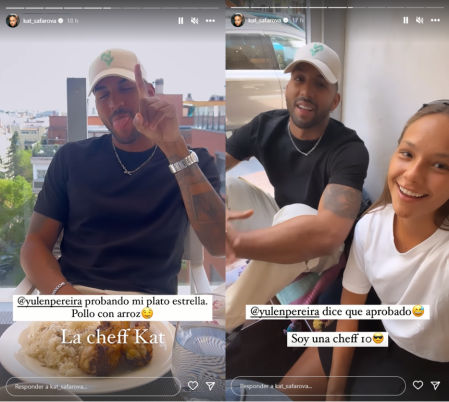 Katerina y Yulen Pereira durante su comida