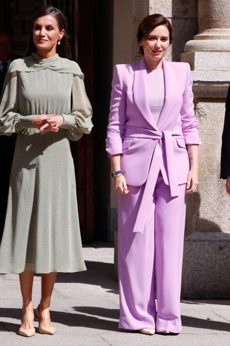 Spanish Queen Letizia with Isabel Diaz Ayuso during the 