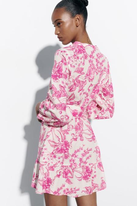 Minivestido estampado de Zara