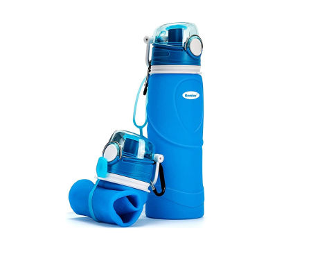 Kemier Botellas de Agua de Silicona Plegables–750ML
