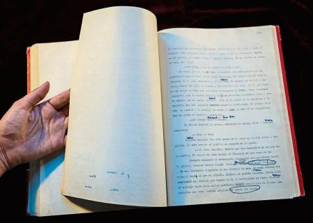 Manuscrito Manuel Vázquez Montalban en la Biblioteca de Catalunya, 27 d'abril de 2023.