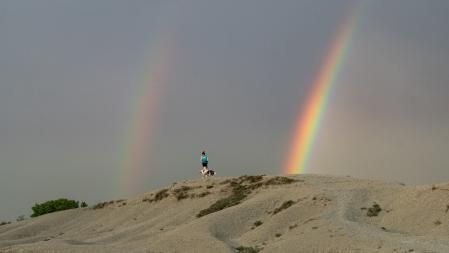 Arco iris doble en el santuario de Puig-agut.