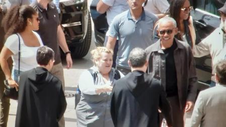 El ex presidente de los Estados Unidos fue recibido por el abad Manel Gasch