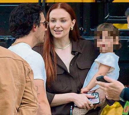 Singer Joe Jonas and Sophie Turner with daughter Willa in New York City.