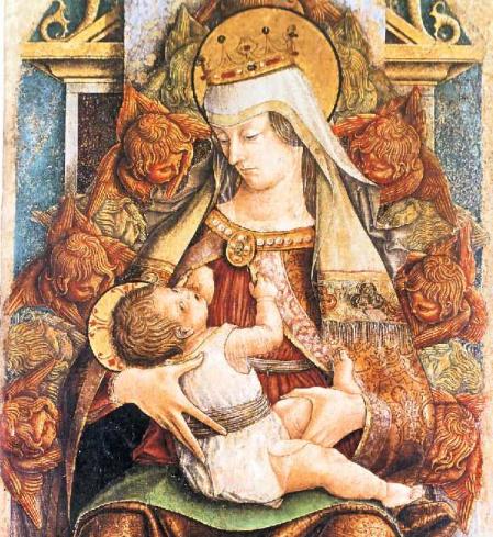 Lactancia materna, en una pintura del siglo XV.
