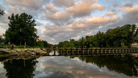 El Ter en Manlleu, tras las últimas lluvias de mayo.