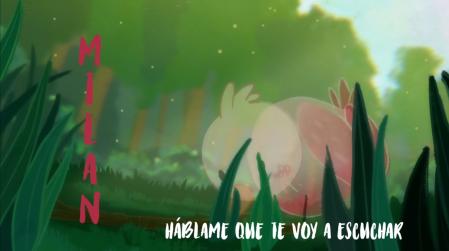 La letra es un acróstico, composición poética constituida por versos cuyas letras iniciales, medias o finales forman un vocablo o una frase, en este caso los nombres de sus hijos.