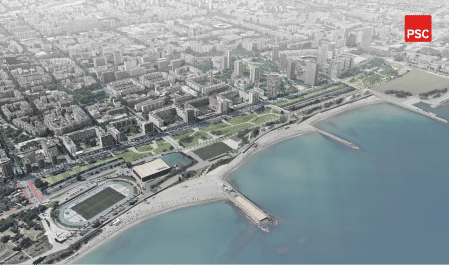 Recreación virtual del proyecto para la ronda Litoral presentado por el PSC