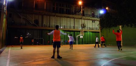 Una pista de baloncesto del colegio de Casp