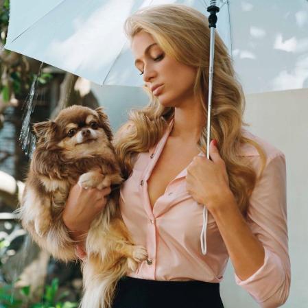 Paris Hilton con su querida chihuahua fallecida esta semana