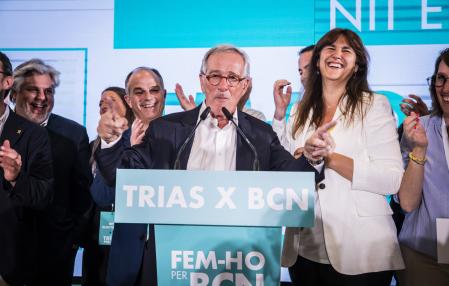 Xavier Trias tras conocer su victoria en las elecciones municipales de Barcelona