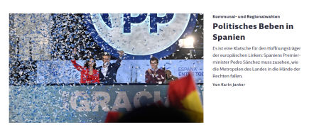 El medio alemán 'Süddeutsche Zeitung' habla de 'Terremoto político en España'.