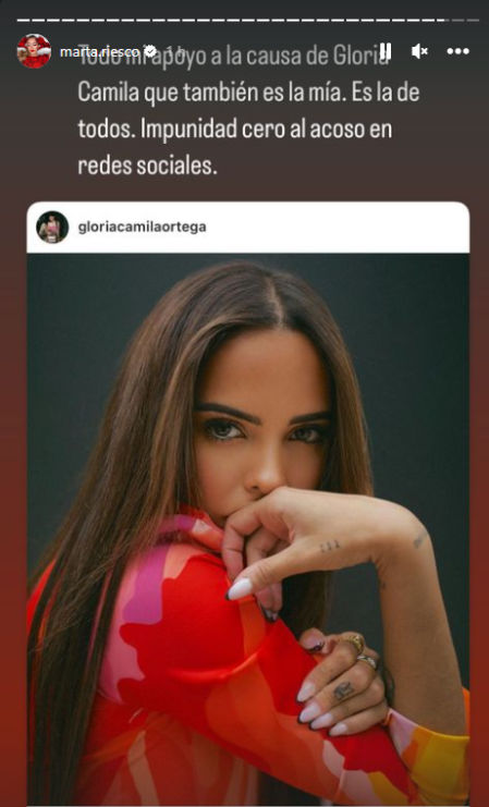 Marta Riesco reacciona al comunicado de Gloria Camila.