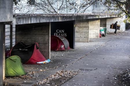 Tiendas de campaña en la ciudad