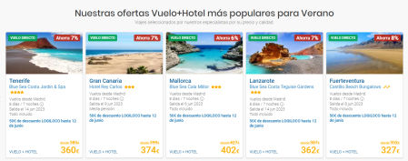 Descuentos en Vuelo+Hotel en Logitravel.