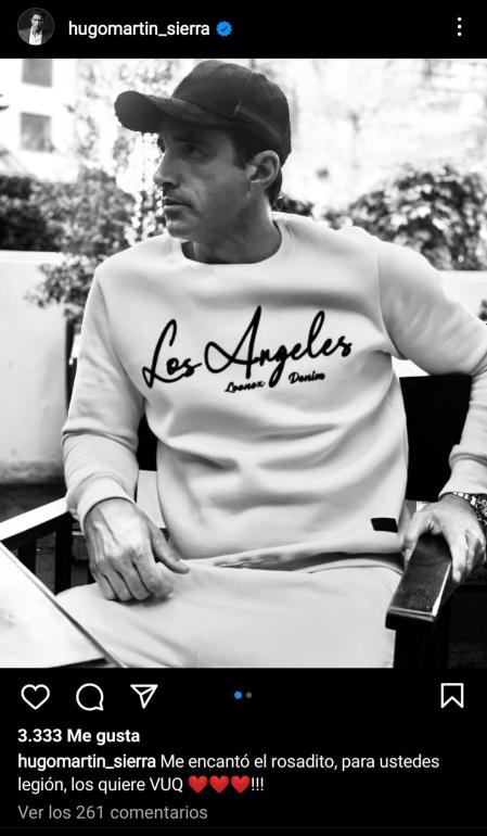 La publicación de Hugo Sierra en Instagram