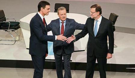 14/12/2015 Madrid / Foto Dani Duch Debate Cara a cara 2015 en la Academia de TV Mariano Rajoy Pedro Sanchez