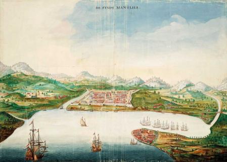 Vista de Manila en el siglo XVII.
