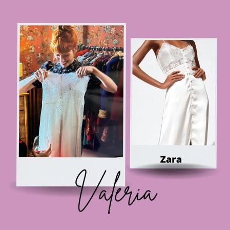 Secuencia en la que Valeria muestra el vestido de novia de Zara
