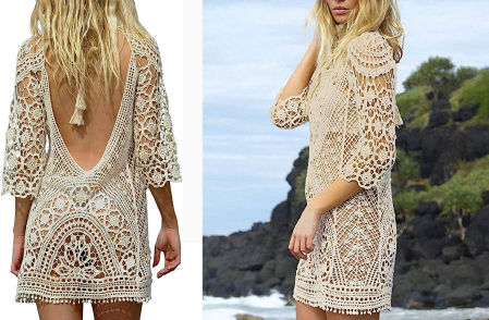 Vestido playero en crochet heekpek